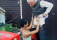 Young Ebony Girl Fucked In The Back Bar And Cummed In Mouth By Big Cock With Gloria Summer