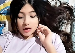Home masturbation of a Latin chick angel
