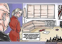 An exciting sex scene from a comic with some spanking and a lot of bondage