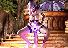 Concupiscent with Portals by Redvoidcgi (Vampire with a biggest shlong screws and fills her own cunt throughout her own portal)