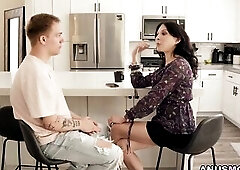 Agatha invites Joshua to fills her throat and vagina