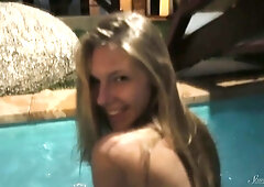 Satisfying Blonde Anjelica Nude In a Tropical Night!