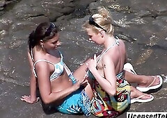 LICENSED TO LICK - Sexy Honeys Go Down ON Every Other At Beach