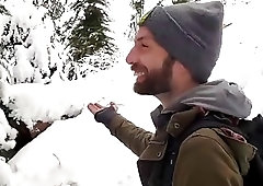 Bearded homo has his legs up by his ears for anal fuck