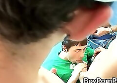 Cock hungry twinkie triple teamed by his hung buddies