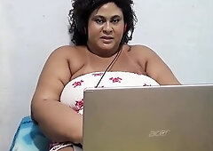 Stepmother is seen on the computer, that babe squirts and takes tons of cum in her throat.