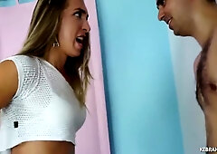 Brazilian Girl - Hot Ballbusting Knees Only