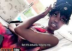 This babe winked whilst pouring my gulp... this 18YO BLACK WAITRESS got FACE DRILLED back in the hotel
