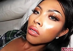 After the fuck ladyboy jerks off and goes shower