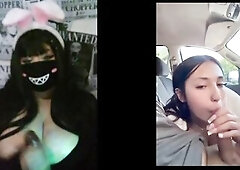 Fat punk angel playing with her large melons on camera watching porn