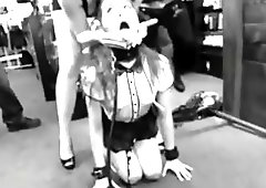 Bondage slut toyed and dominated in public BDSM fetish porn