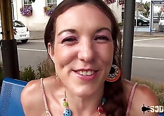 Margot likes to do naughty stuff like sucking a big, black dick in the forest