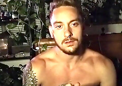 Inked otter sucks your meatpipe, then boinks his cock-squeezing culo until he pops