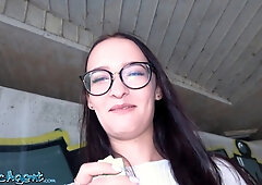 Watch tomas hyka and sashasparrow get their tight bodies pounded under a busy public bridge