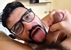 MARCOS GOIANO - MEGA-ENDOWED SHOVED HIS RED DICK DOWN THE THROAT OF THE GOIANO NERD