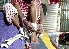 Young desi wife in a sundress explores naughty adventures with an Indian aunty