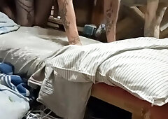 Having joy with fake penis