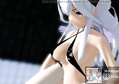MMD r18 Lady with wang futanari drain balls out of cum cg anime