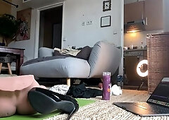 Inked beauty shares passionate intense solo dildo desire
