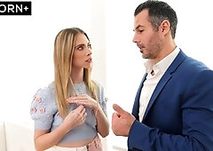 Real estate agent Anya Olsen tricks desperate babe into doing anything for a deal!