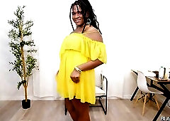 EBONY TRANNIES – Marley Rose Pleasures With Giant Sextoy