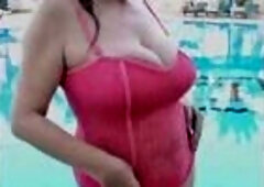 Sexy Breasty mother I'd like to fuck Take off Swimming Costume