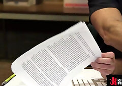 Submissive man dominated in a prison