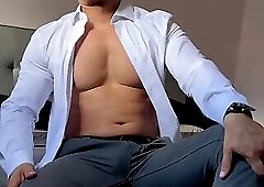 after a hard day of work, he unwinds with his favorite magic wand