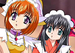 A Japanese cartoon brunette get her pussy toyed and drilled in doggystyle reverse cowgirl