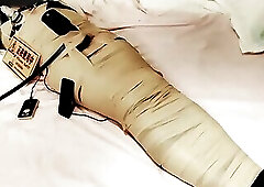 mummy bondage machine cumshot