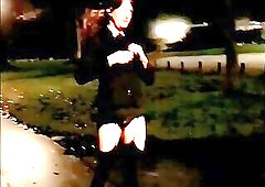 Annemieke dared to flash at the parking