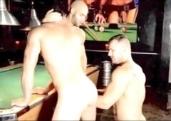 Muscle folks in three-way