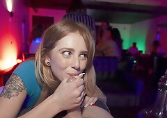 Lucy Foxx cheats at the bar and enjoys another guy's cock in every hole