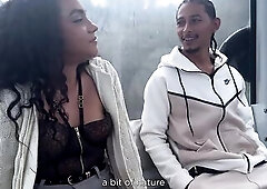 Hooking up with a big beautiful woman Latin chick on the cable car