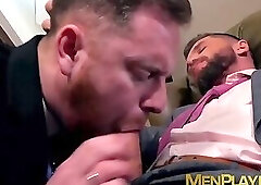 Classy businessmen seal the deal with cock in ass