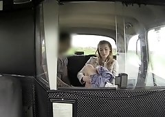 Victoria Daniels jacks & sucks cabbie's cock before taking it balls deep