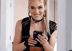 Horny boss asslicks and barebacks the blonde t-girl Emma Rose