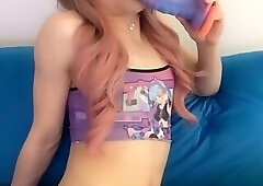 Beautiful Asian sissy femboy dildo fun and daddy suck and fuck