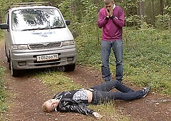 Sexy girl fuck in a park