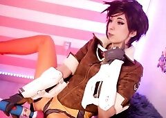 Tracer (Overwatch Hitachi until this babe cums