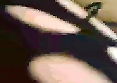 Crossdressing shemale shoves her cock inside a tight shaved pussy