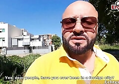 Mexican curly latin babe picked up for sex encounter by German tourist POV