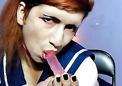 Sluty student giving a oral job (Student's set)