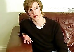 Young UK twink jerks off big dick solo