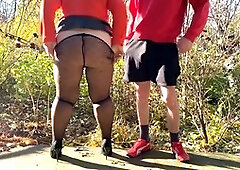 Black pantyhose, bbw milf, big ass stepmom