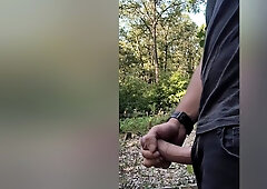 Cumshot In The Middle Of The Forrest