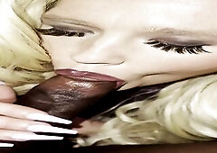 Sissy worships Dad's Bib ebony schlong (old unreleased content)