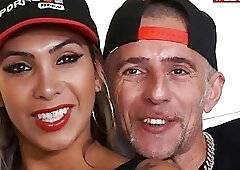 Mature tranny and old dude have a hot fuck session