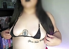 Girl masturbating, bum, round