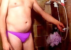 Sexy crossdresser, swimsuit cum, amateur crossdresser